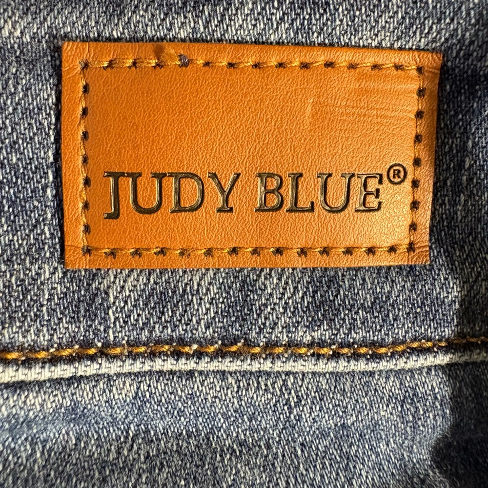 Judy Blue High Rise Wide Leg Jeans Double Button Medium Wash Sz 14W JB82558MD-PL - Picture 9 of 12